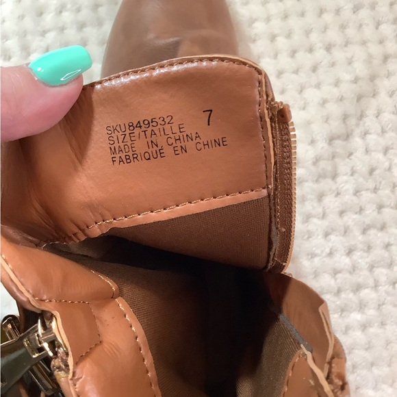 My Style Brown Ankle Boots Size 7 Buckle Detail Side Zip Low Heel - Picture 7 of 14